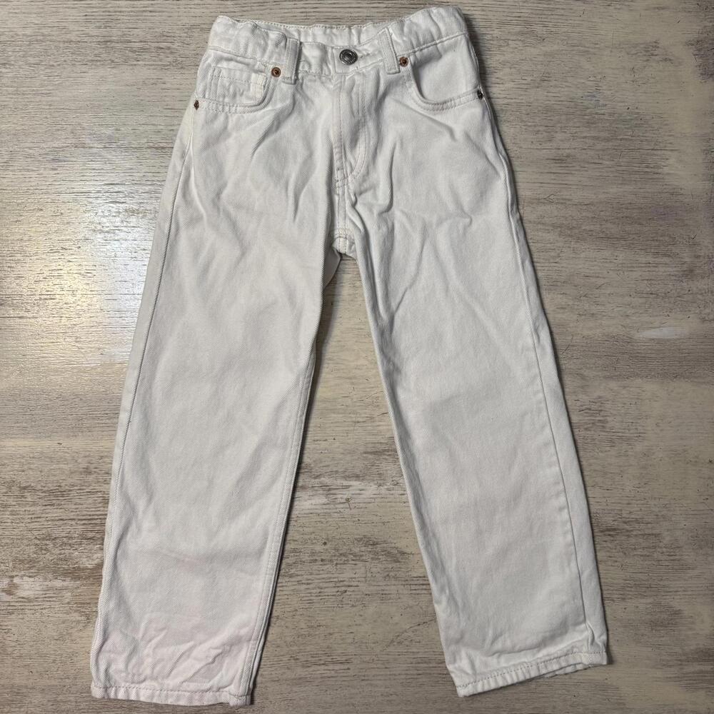 Girls Zara White Wide Leg Jeans Size 7 Years